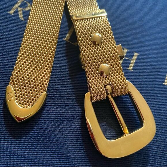 Ralph Lauren Gold Tone Metal Mesh Belt - Picture 15 of 16